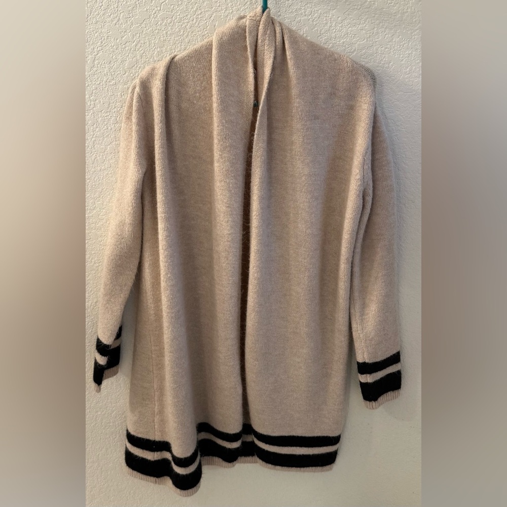 Elegant Cream Cardigan with Black Accents